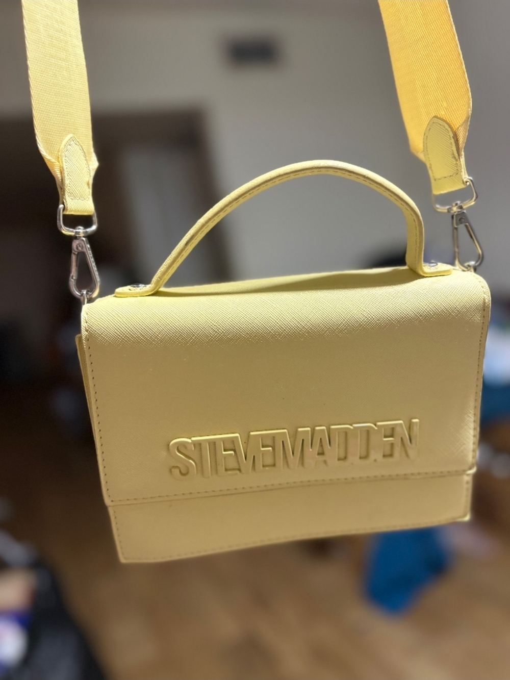 Steve Madden Lemon Yellow Crossbody Bag with Top Handle
